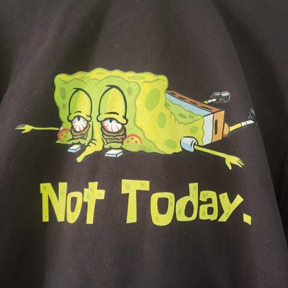 SpongeBob Squarepants "Not Today" Black Hoodie Size: Medium - Picture 3 of 3